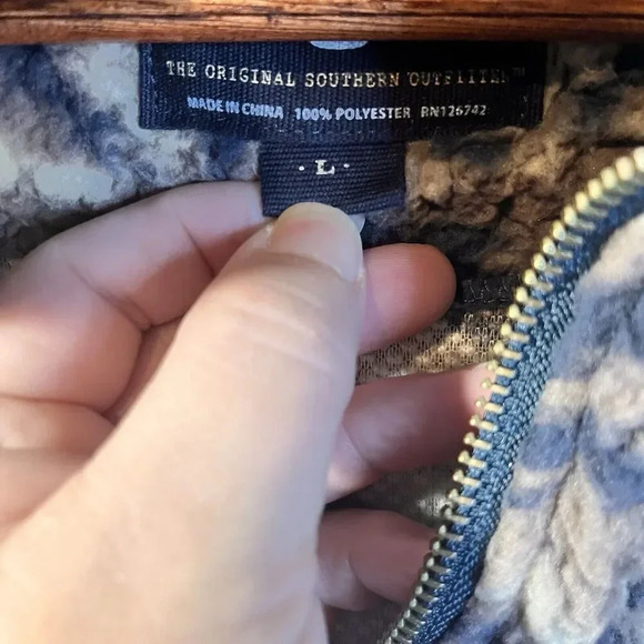 Southern Marsh Pullover Men's Large Aztec Brown Fleece Polyester 1/4 Zip - Picture 4 of 6